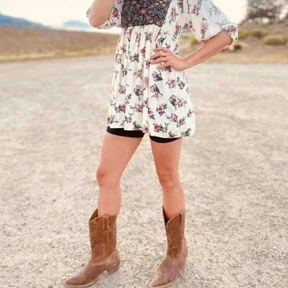 Laredo "Miranda" Western Festival Tan / Crazy Horse Boots Size 9 - Picture 3 of 8